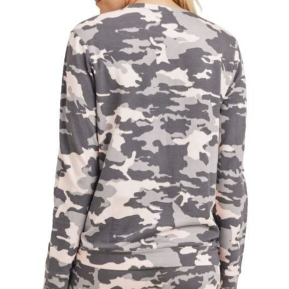 Mono B Sweaters - Mono B Twilight Camo Long Sleeve Top Buttery Soft Spandex Cotton Blend S Stretch